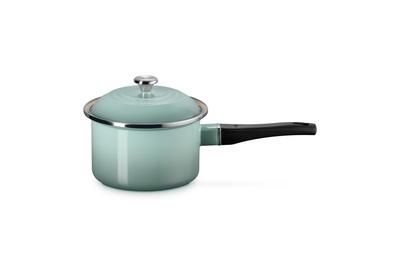 Эмалированная кастрюля Le Creuset EOS, 16 см, цвет «Морская соль», с ручкой из нержавеющей стали, подходит для газовой и индукционной плиты [Официальный японский продукт]