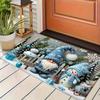Christmas Gnome Welcome Doormat Winter Tree Non-slip Floor Mat Bedroom Kitchen Bath Balcony Hallway Rugs Home Decor Carpet