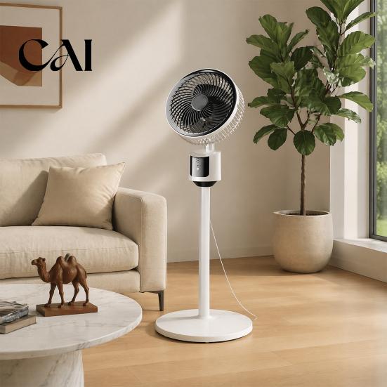 Natural Breeze Fan Mini Floor Fan, Portable USB Air Circulation for Home Office, 3 Anti-tip Base Speed Quiet Stand with 5m Airflow, Wide Angle
