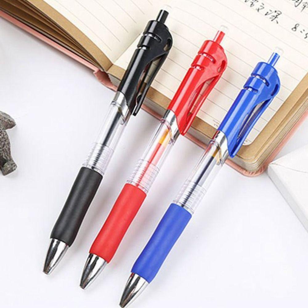 5 шт. Ручка для подписи на стойке с плавным письмом, черные, синие, красные чернила, нажимная ручка для письма, экзамен