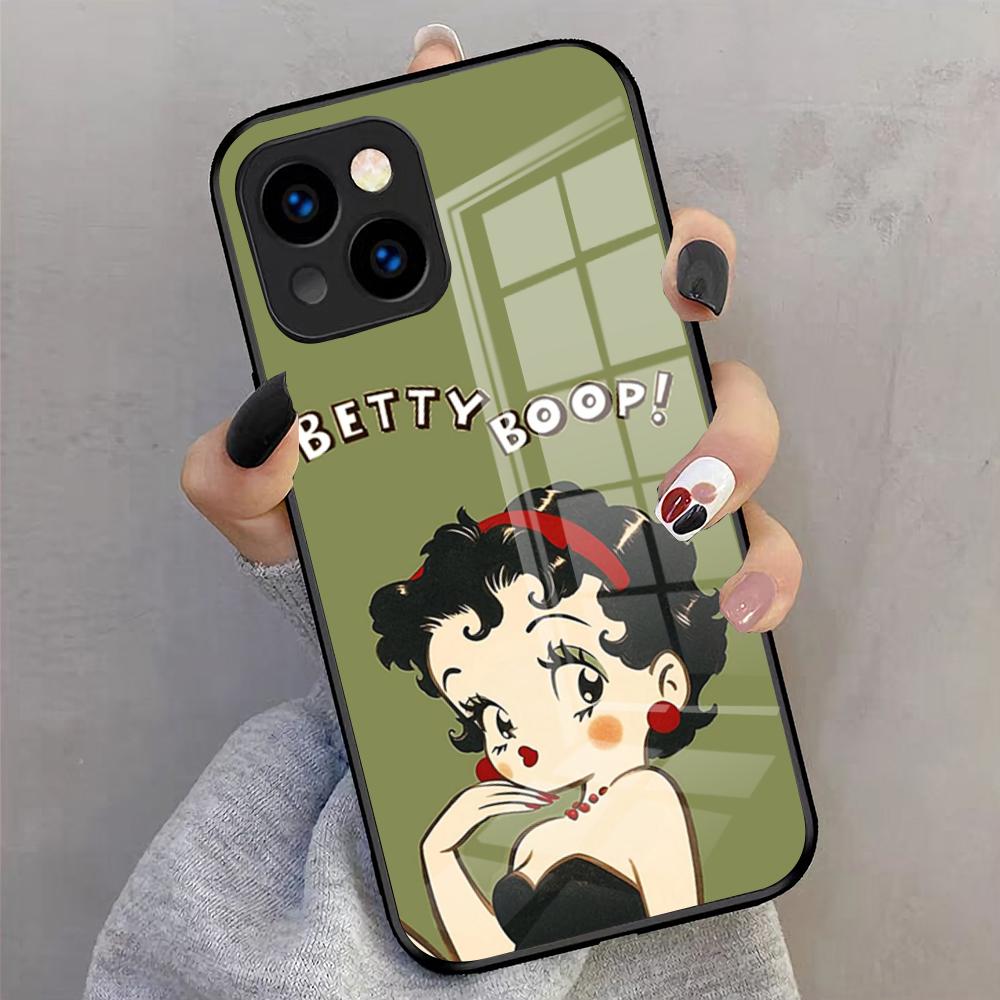 Betty Beautiful B-boop Phone Case For IPhone 17 Pro Max 16 15 14 Pro Max 13 11 X Xs Xr 8 7Plus Glass Cover