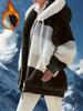Women's Stylish Fleece-Lined Hooded Winter Coat with Zipper Pockets - Warm Plush,Casual Fall/Winter Jacket for Outdoor Comfort, Ladies Winter Coats
