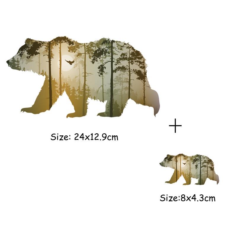 Модная футболка с нашивками «Солнечный медведь», джинсовая футболка с термопереносом Hot Tear, платья, новый дизайн с нашивкой в ​​виде животного «сделай сам»