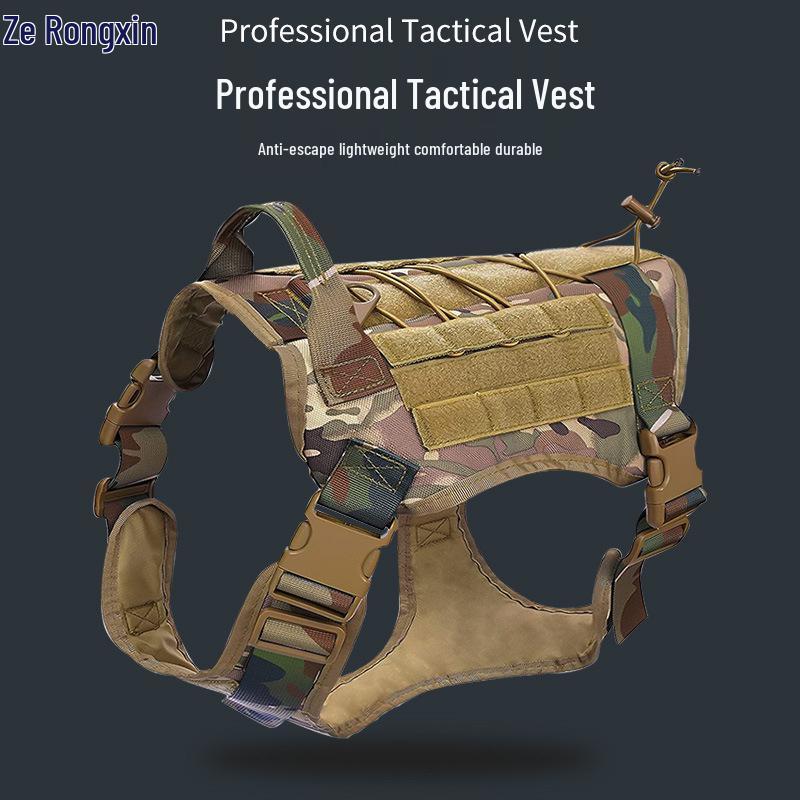 Тактическая нейлоновая шлейка для собаки с поводком для тренировок на открытом воздухе