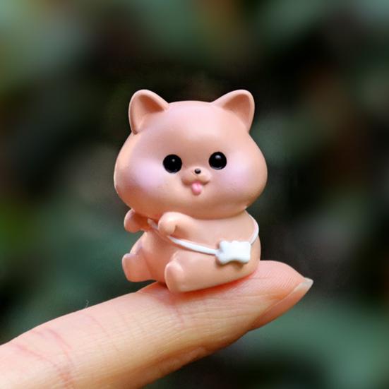 Tiny Resin Animals Figurine Mini Tiger Cat Bunny Cow Miniature Statue for Dollhouse Fairy Garden Terrariums Plant Pot Ornaments Cake Topper
