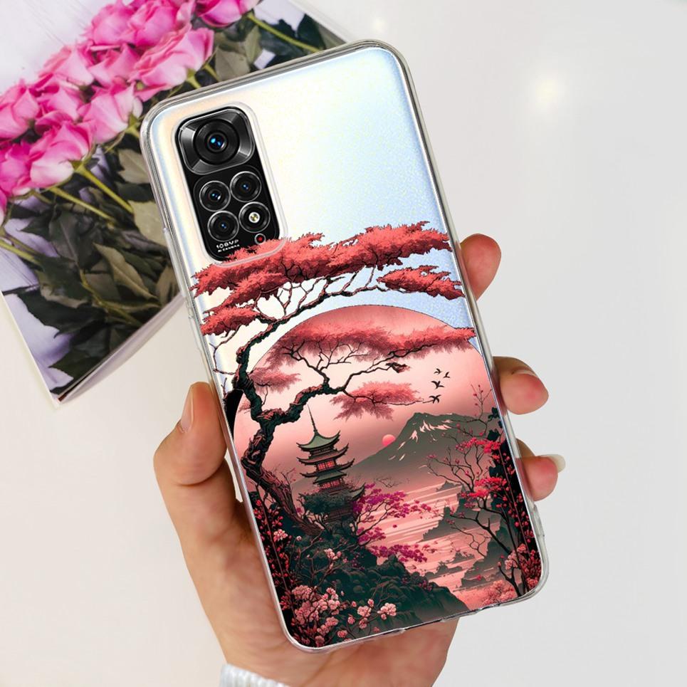 Transparent Soft TPU Coque For Xiaomi Redmi Note 11 Pro 4G 5G Note 11 11s Case Women Girly Fashion Flower Butterfly Funda Shell