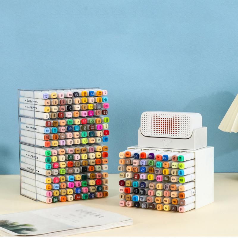 1 шт. Ящик для хранения 18 художественных ручек, вмещает 72 маркера, многофункциональный держатель для хранения карандашей и художественных кистей большой емкости.