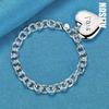 925 Sterling Silver Carved Heart-shaped Bracelet Fashionable Wedding Jewelry