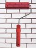 Brick Pattern Paint Roller with Handle DIY Wall Decoration 7 Inch Red