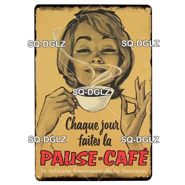 [SQ-DGLZ]COFFEE Menu Metal Sign Vintage Plaque Plate Decor For Pub Bar Wall Decor Break Coffee Tin Signs Retro Cafe Poster