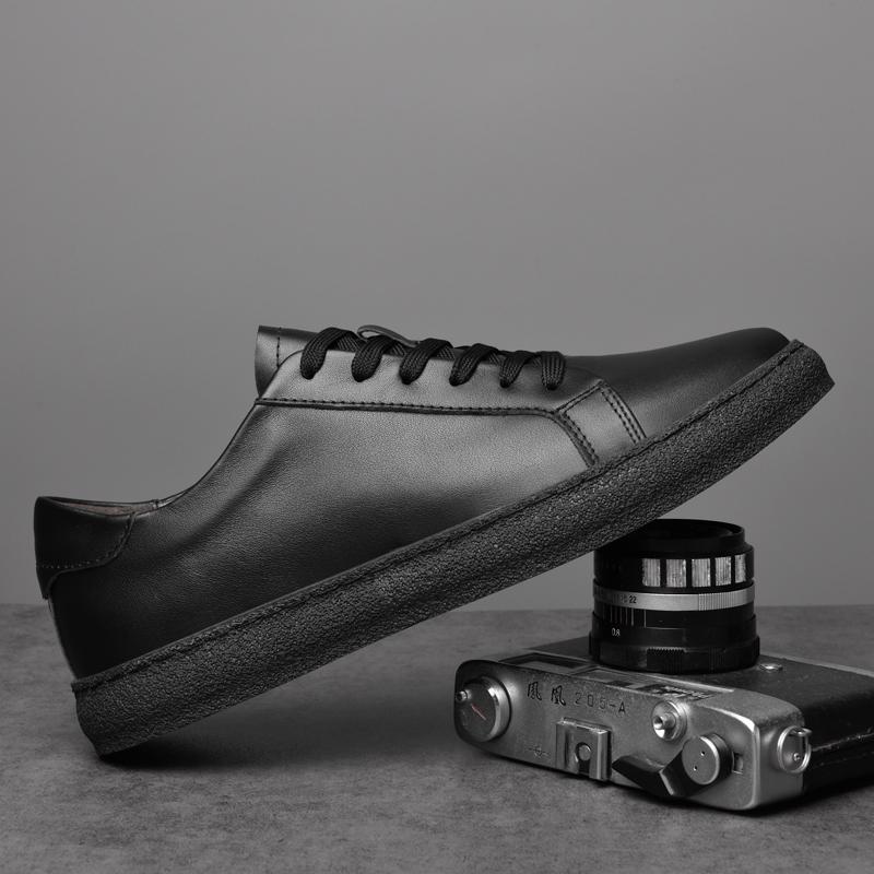 Spring Autumn Men Leather Shoes Lace Up Low Top Mens Casual Shoes Outdoor Walking Shoes Sneakers Genuine Leather Male Footwear