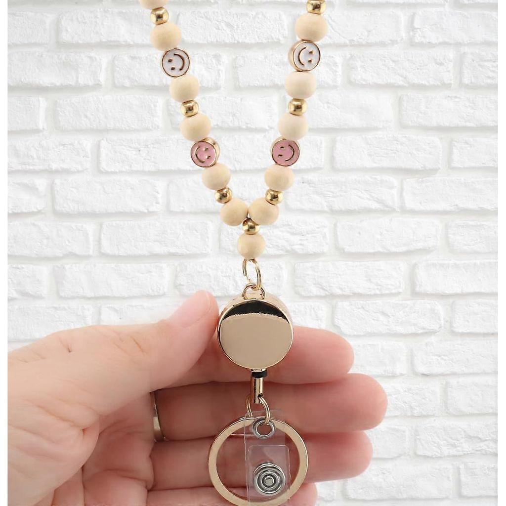 Stylish Smile Teacher Lanyard for Women with Retractable ID Badge Reel and