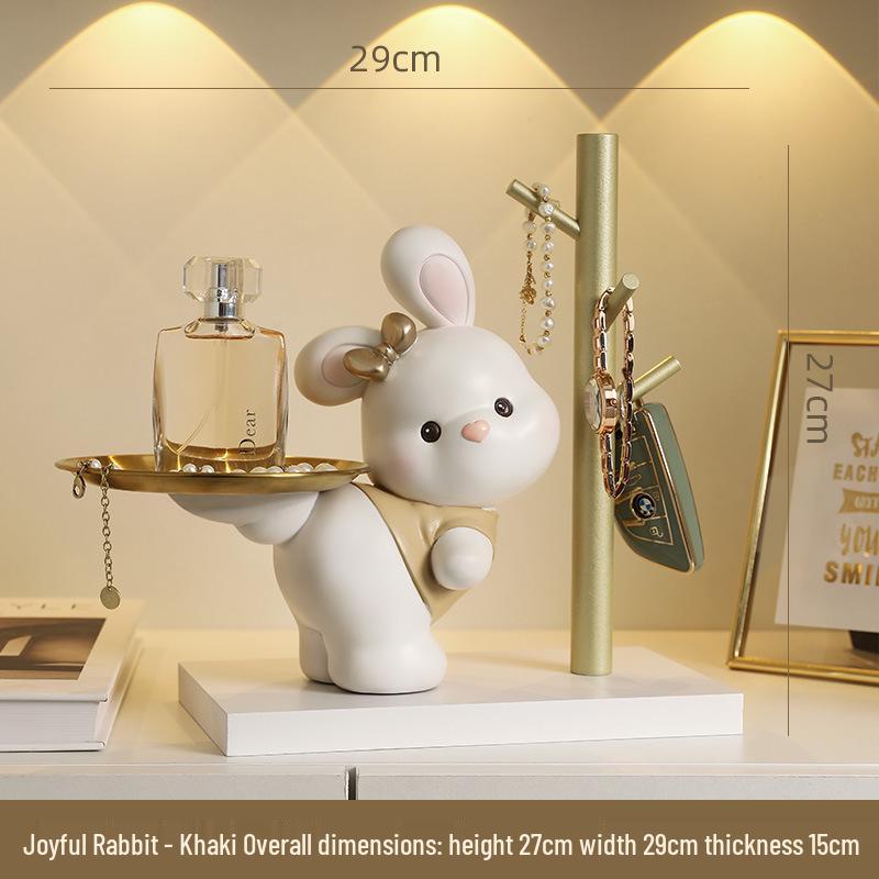 Lucky Cat Resin Craft Key Holder for Home Decor & Children's Room Storage