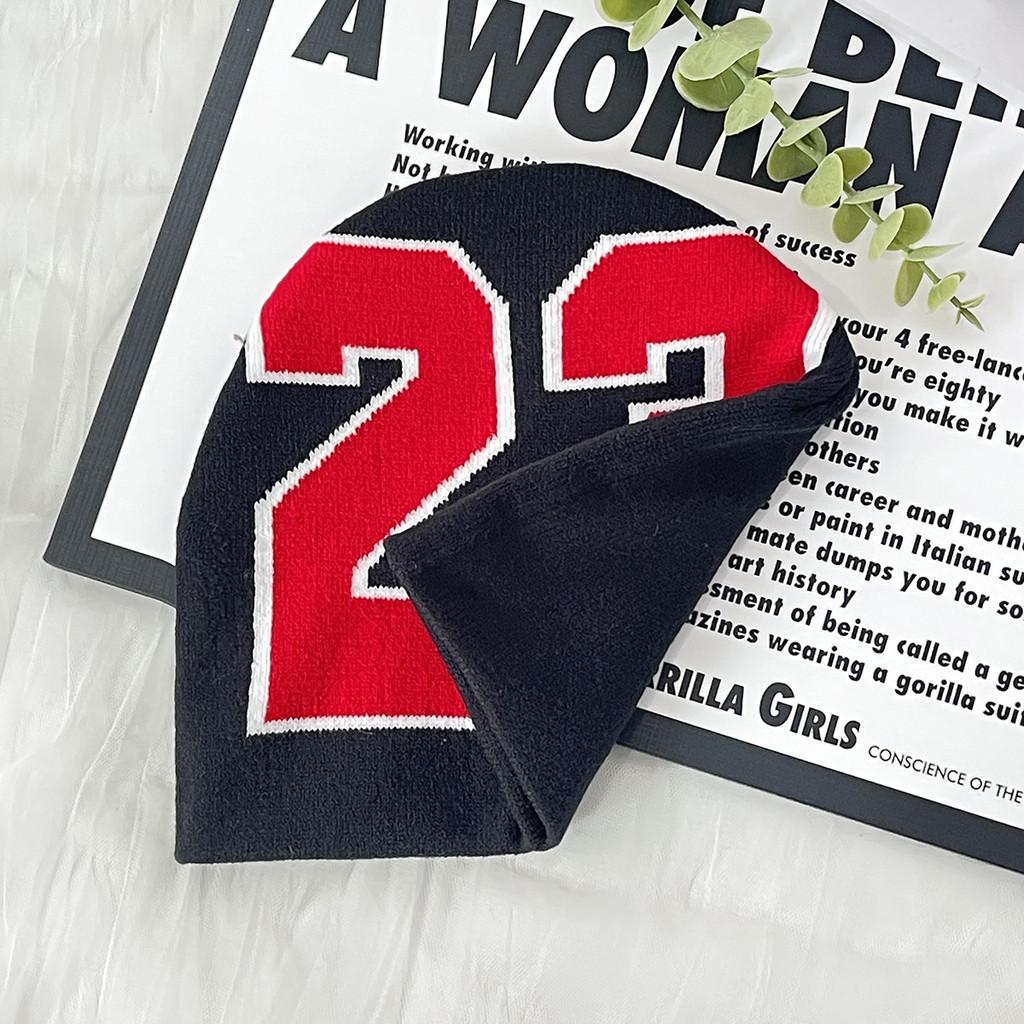 Pattern Number 23 Knitted Cap Versatile Sports Leisure Warmth Protection Hat