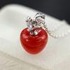 Womenfashion Opal Red Apple Necklace Earrings Hanging Decoration