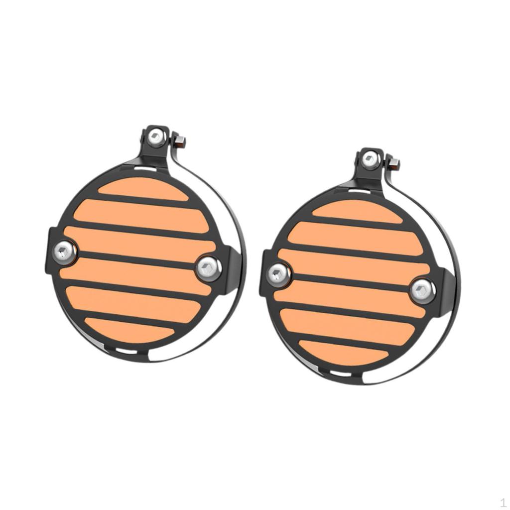 2 Pieces Fog Light Protector Cover Aluminum Alloy Motorcycle Lamp Guard Foglight Shield