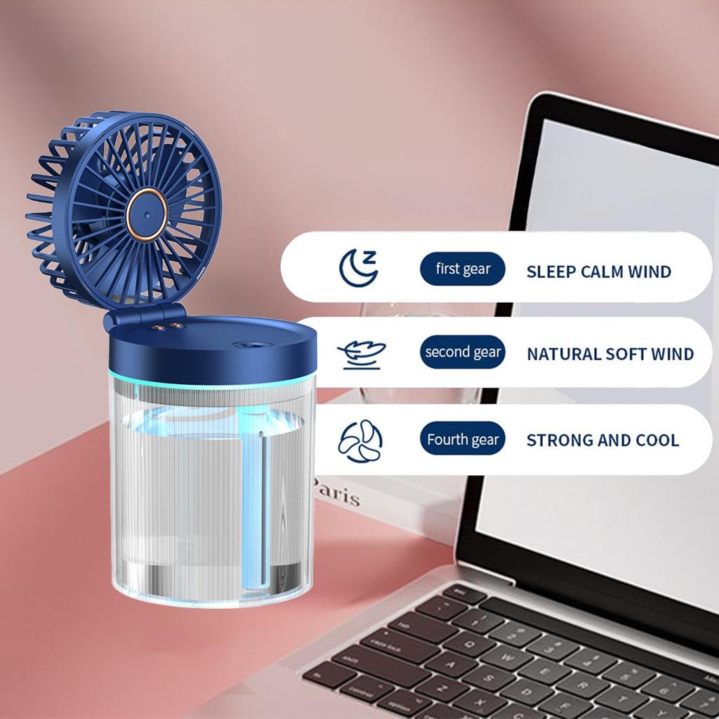Humidification Fan Water Cooling Fan USB Mini Small Fan Desktop Fan 2024 Summer New Home Foldable Cold Air Humidifier Spray Fans