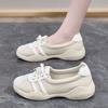 Light Mouth Casual Moral Training Shoes for Women's Autumn New Soft Sole Shock-absorbing Sports Shoes Lace-up Versatile White Shoes
