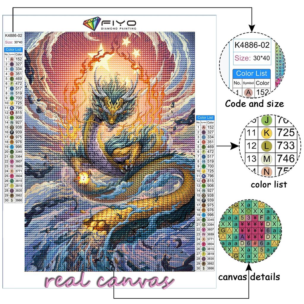 Diamond Painting Chinese Dragon Embroidery Cross Stitch Rhinestone Home Decor