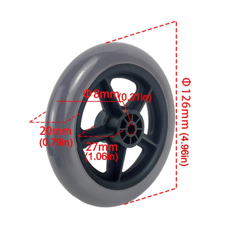 Противоскользящее переднее колесо для инвалидной коляски 5 дюймов, колесо для дорожной тележки, аксессуары для инвалидной коляски
