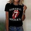 Футболка с забавным принтом Rolling Stones Harajuku и коротким рукавом, красная футболка с короткими рукавами, женская футболка, топы, одежда, майки