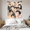 Charming Anime Male Characters Tapestry  Unique Art Wall Hanging Fashionable Home Decor