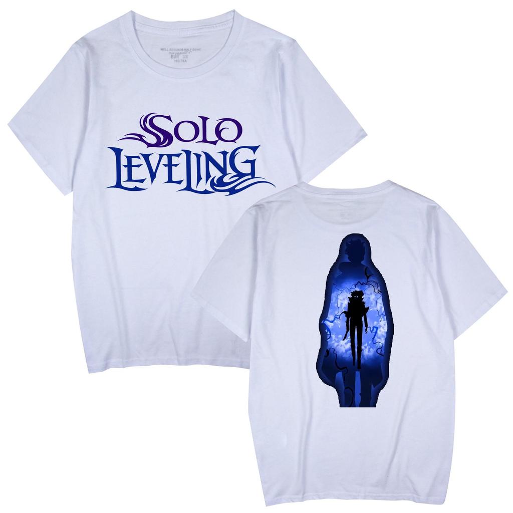 Популярный аниме 'Solo Leveling' Унисекс Повседневная футболка с коротким рукавом для пар