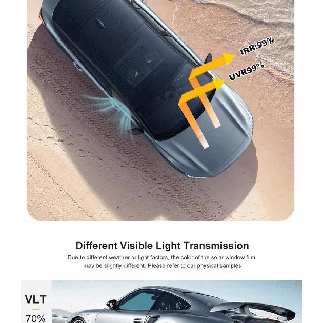 50X300cm Super quality high heat resistant car glass IR100% nano ceramic solar tint window film 5%~75%VLT