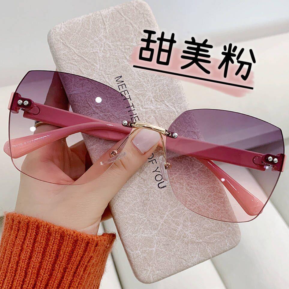 Трендовые женские безрамочные солнцезащитные очки класса люкс - Модные ретро европейские и американские солнцезащитные очки с защитой от солнца.