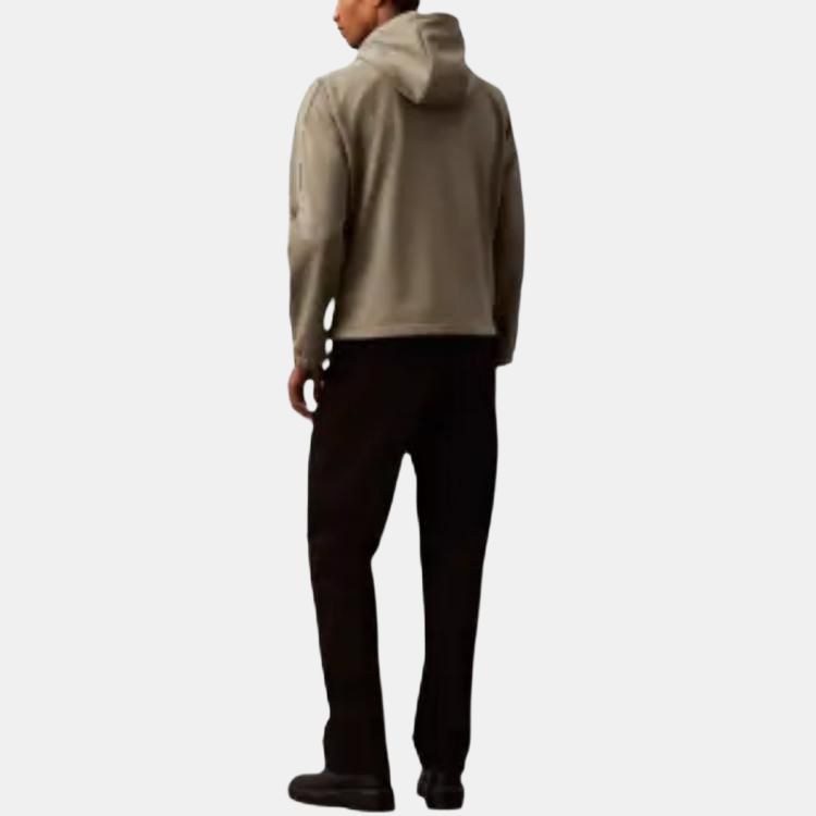 Calvin Klein Однотонная теплая куртка софтшелл с капюшоном и длинными рукавами, мужская куртка, темно-оливковая 40EM552-251