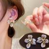 2024 2023 New Korean Simple Earrings Noble Flowers Luxury Earrings Women Cute Earrings Sexy Elegant Earrings Girls Student Party Earrings Shining