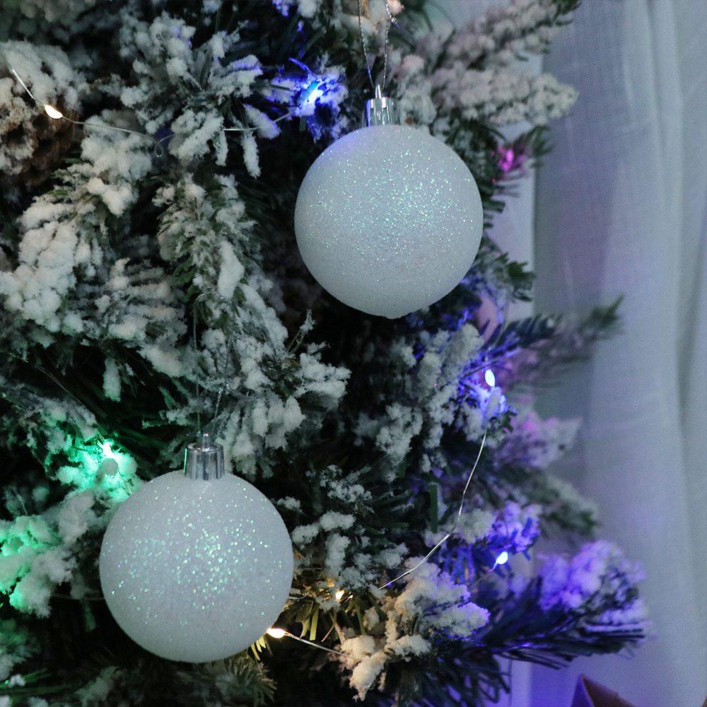6 шт. 4 см/6 см/8 см Рождественские подвесные шары с блестками, подвески на рождественскую елку, сувениры для вечеринки