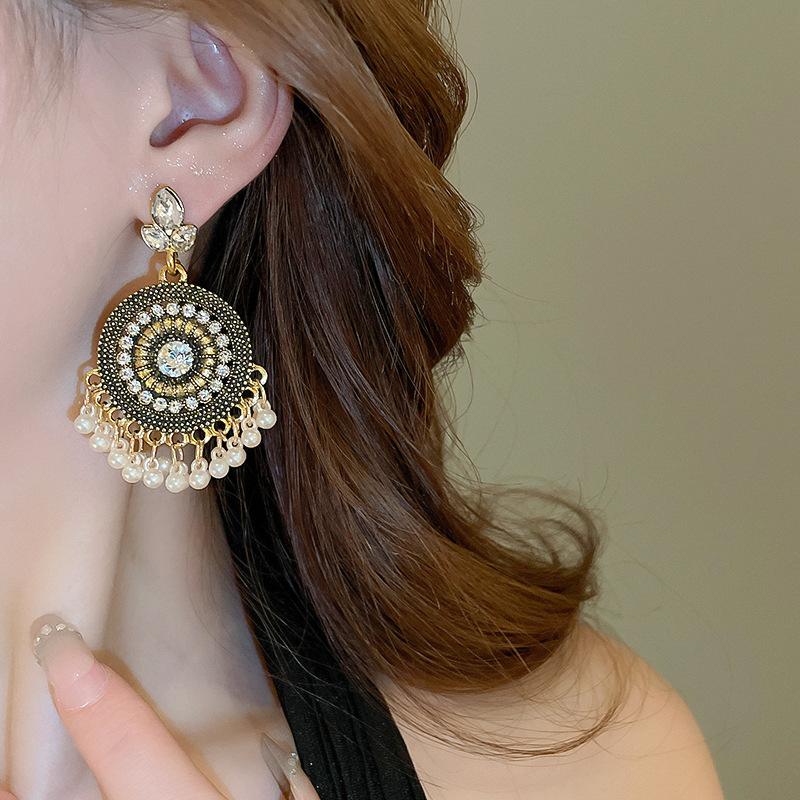 GemChic женские новые винтажные красочные серьги-гвоздики с бахромой из горного хрусталя и каплями воды в этническом стиле на день рождения, подарок на Рождество