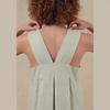Casual Long Dress Women Sleeveless Square Neck A-Line Cotton Linen Summer Dress with Pockets