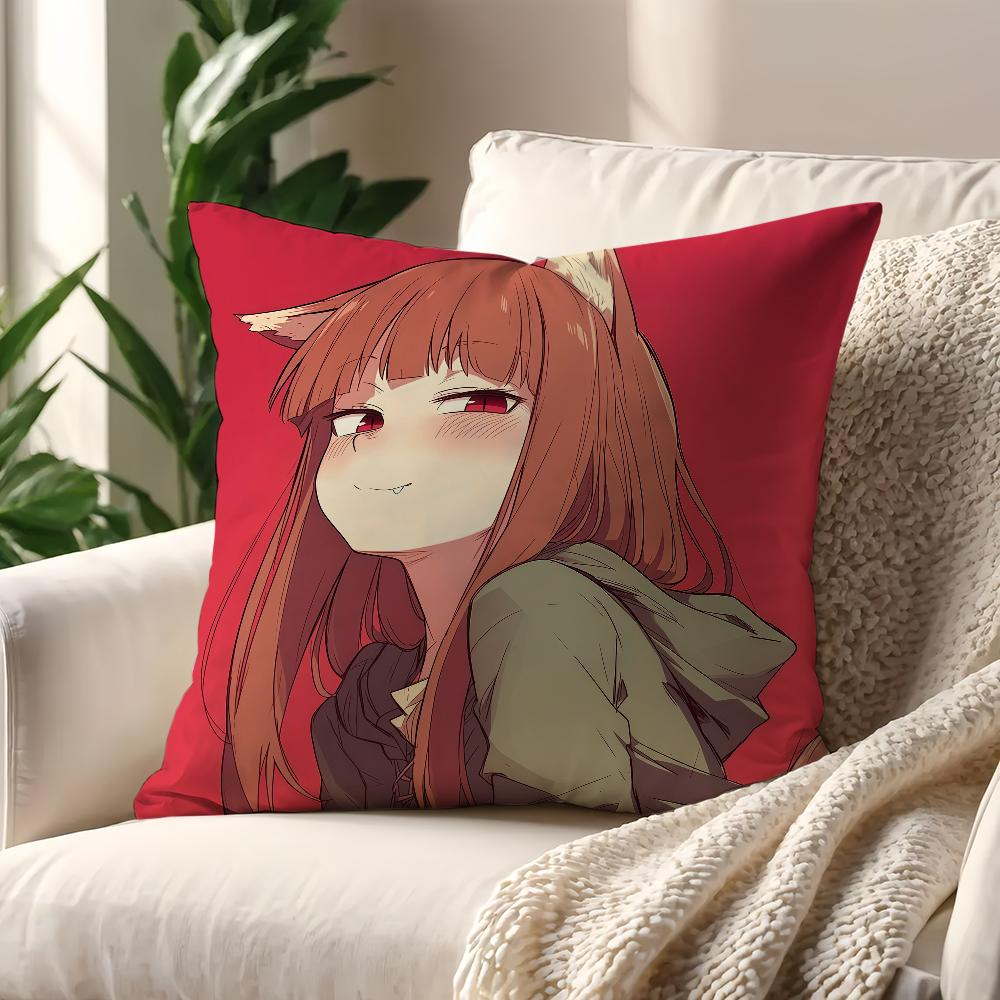 Аниме S-Spice And Wolf Кавайная наволочка Для подушки Печать Декор дивана Дом Автомобиль Комната Кофейня Офис Нордическая простота