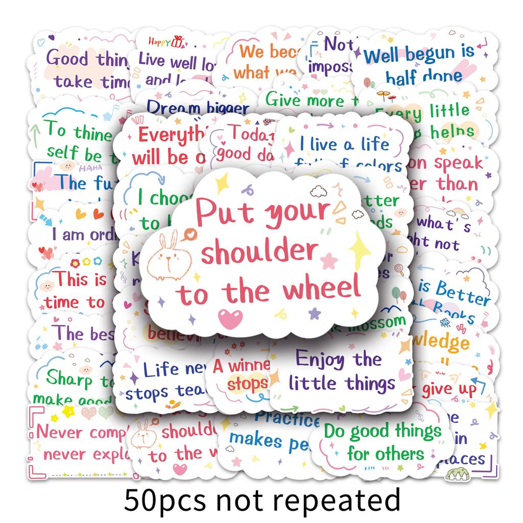 50 вдохновляющих английских фраз, граффити, индивидуальность, трансграничный текст, украшения, чашка для воды своими руками, наклейки на чемодан, водонепроницаемость