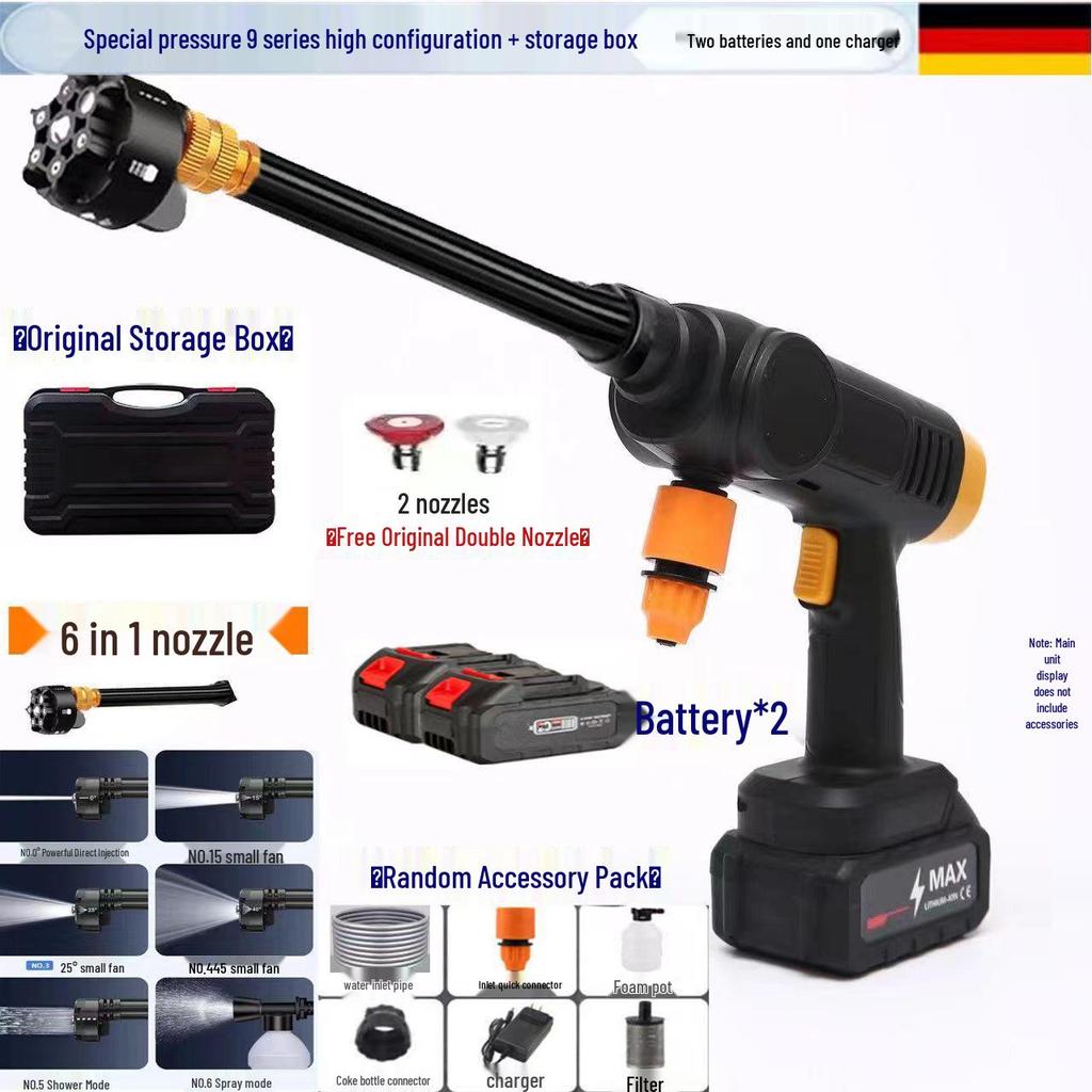 Rechargeable Cordless High-Pressure Car Washer & Multifunction Water Gun