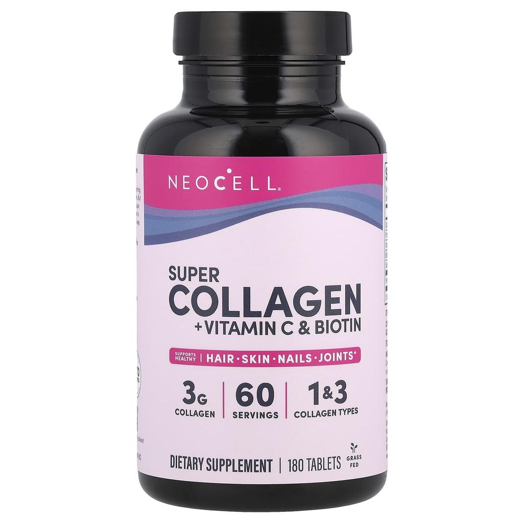 NeoCell Super Collagen + Vitamin C and Biotin, 180 Tablets