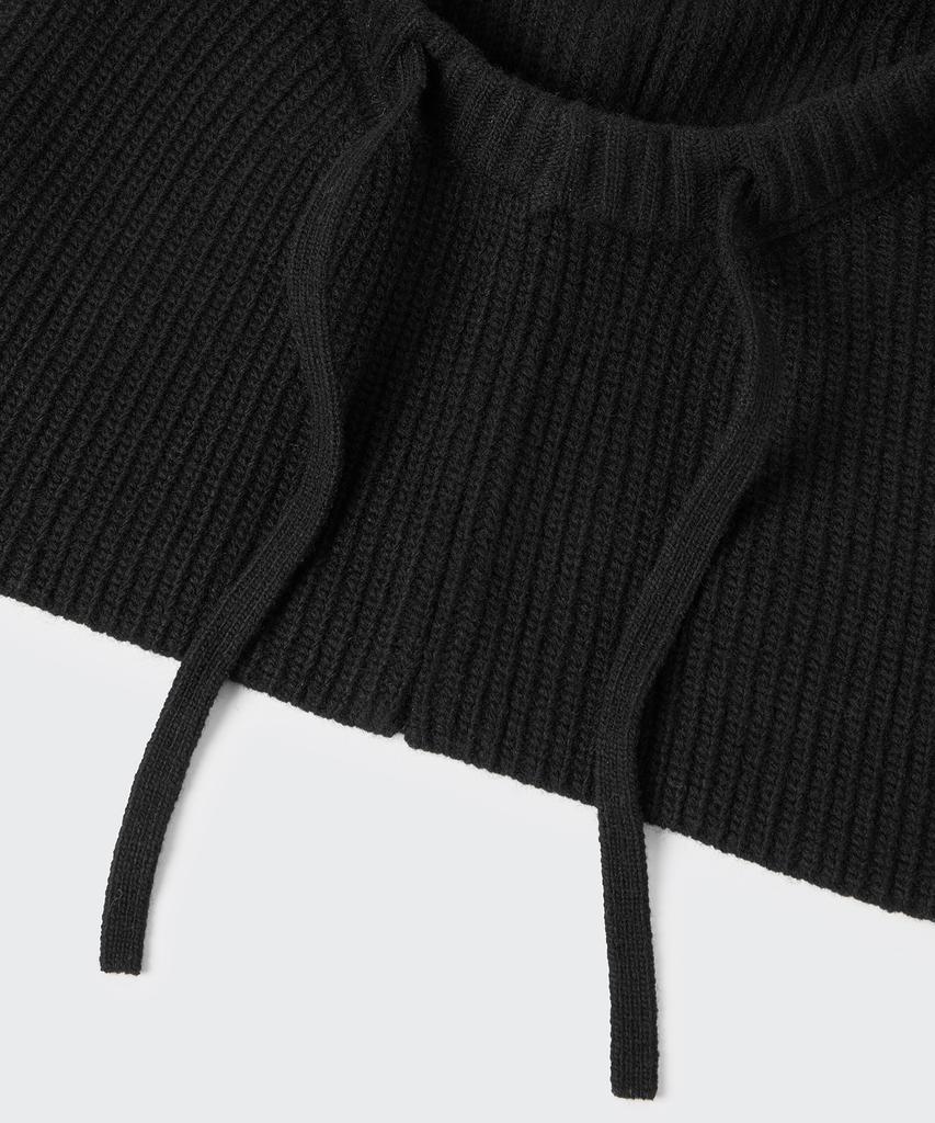 MUSINSA STANDARD Lambswool String Knit Balaclava [Black]