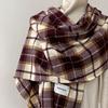 Autumn and Winter New Fashion Korean Striped Student Scarf Shawl Dual Purpose Women's Outer Wear Warm and Skin Friendly Scarf