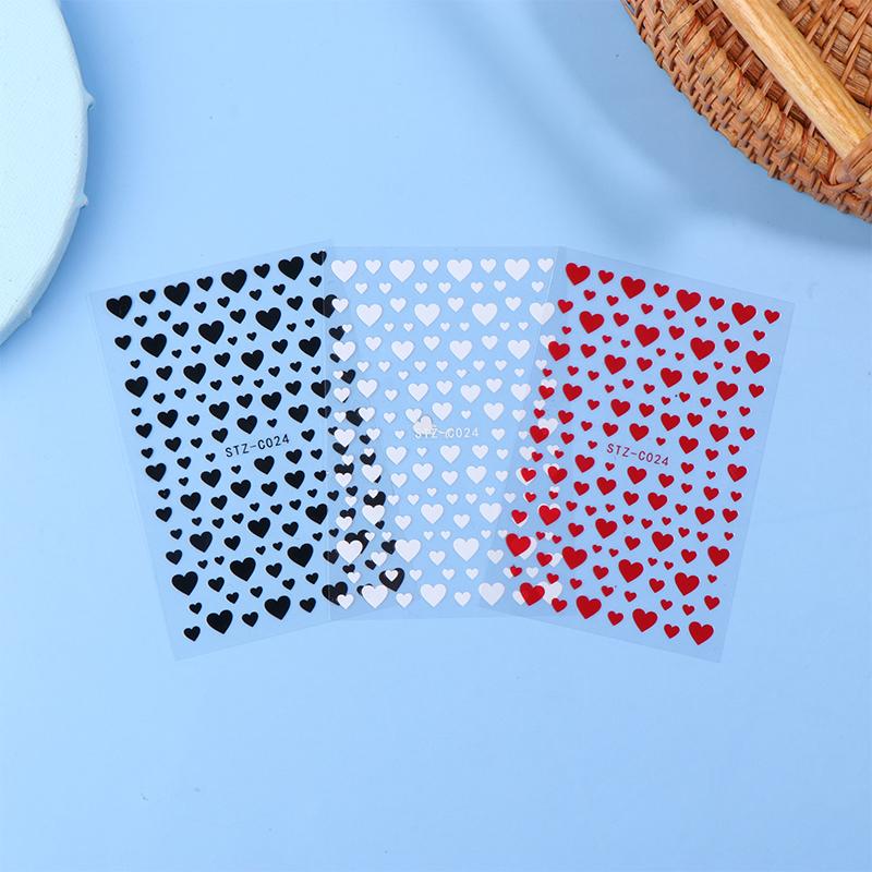 3D Black White Red Heart Villain Valentine'S Day Nail Art Stickers Nail Diy Colorful Nail Decals Nail Art Accessories