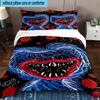 Blue Monster Huggy Family 3pcs Bedding,Including 1pc Duvet Cover And 2pcs Pillowcases Perfect for Christmas,Ideal for Bedroom, Dormitory