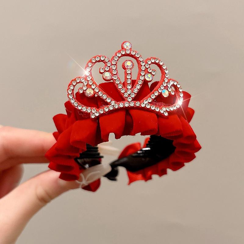 Crown Headdress Ponytail Holder for Little Girls – Birthday and Festive Hair Accessory