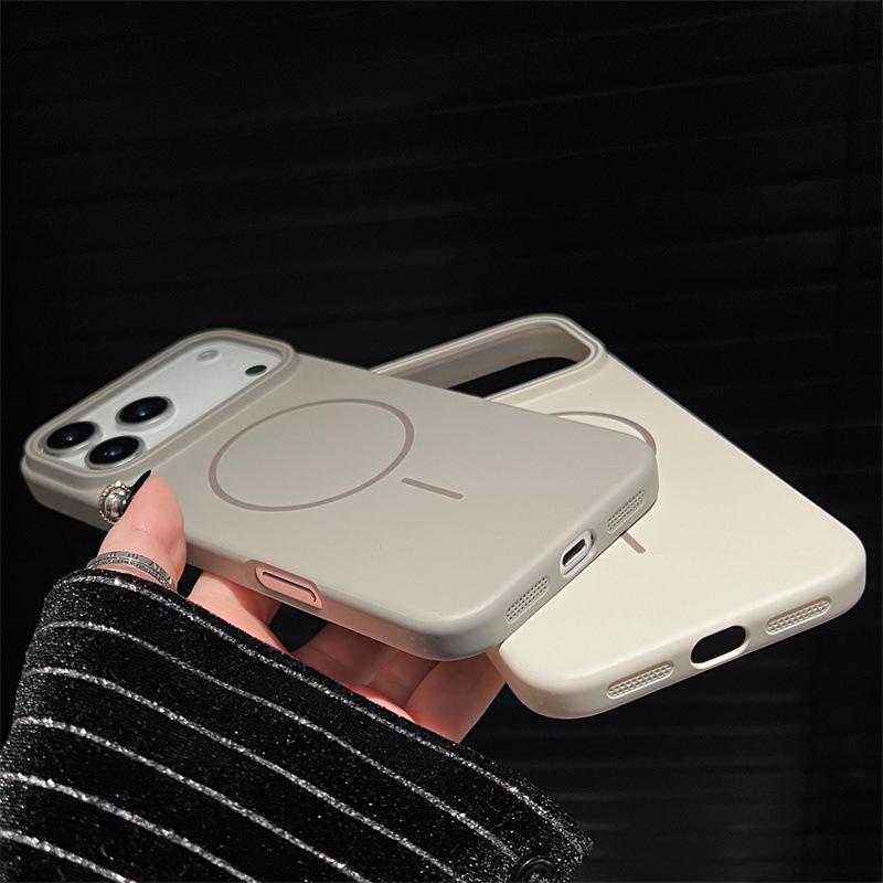 Роскошный Чехол для Телефона Магнитный Однотонный Для iPhone Air 12 13 14 15 16 17 Pro Max Беспроводная Зарядка Ударопрочный Защитный Жесткий Чехол