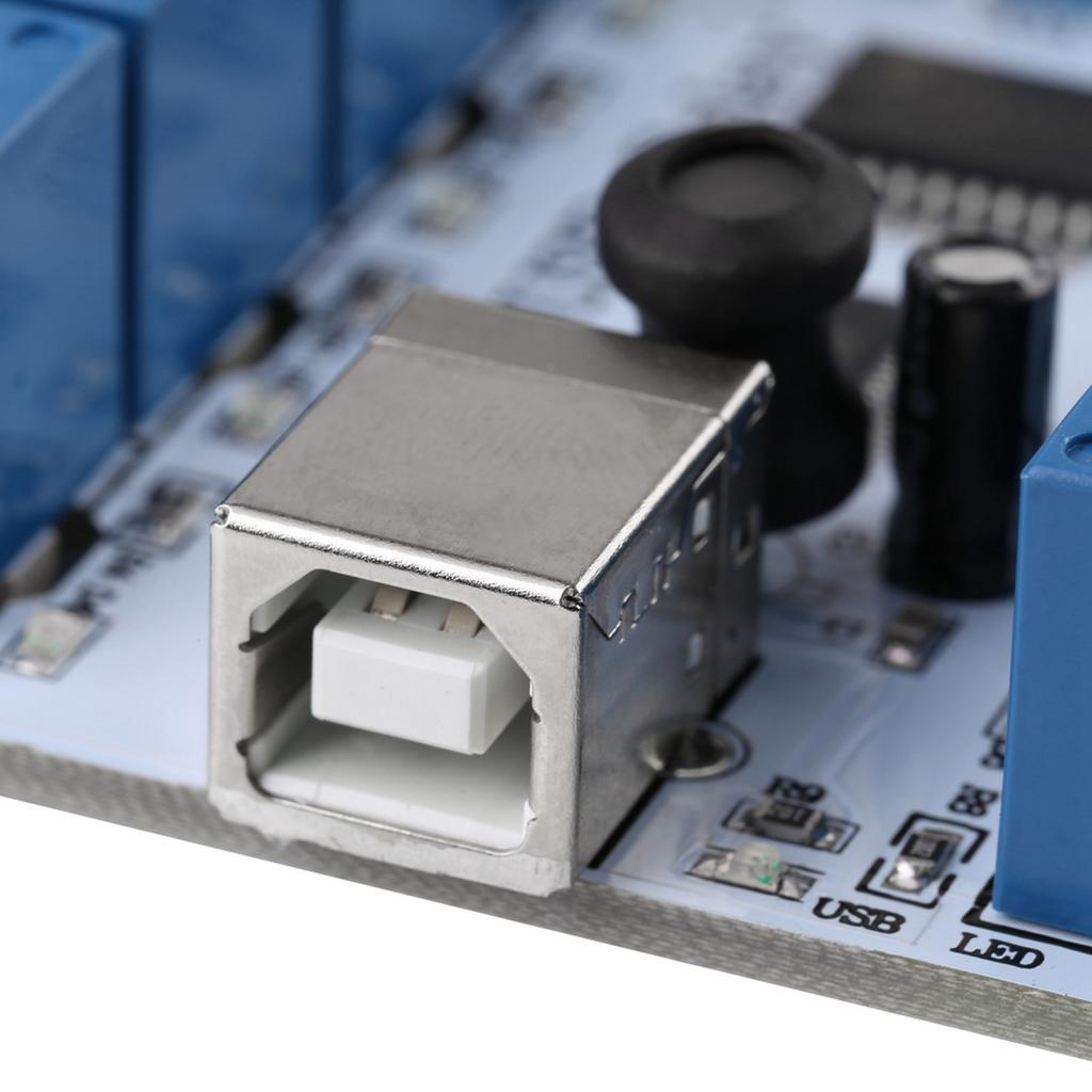 8-канальный модуль релейной платы USB типа B 12 В постоянного тока для автоматизации, робототехники