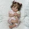 48cm Cute Reborn Baby Dolls Bettie Soft Cloth Body Newborn Babies Doll Realistic Handmade Rooted Curly Hair Simulation Dolls for Kids Playmate Toys