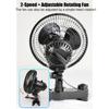 Grow Tent Fan Powerful Oscillating Ventilator Clip On Tent Fan with 2 Speed Settings for Gym Camping Kitchen RV Greenhouse