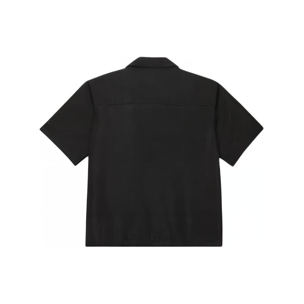 Jordan X Trophy Room Collaboration SS24 однотонная дышащая легкая трикотажная рубашка с коротким рукавом на пуговицах мужские рубашки черного цвета FQ3847-010
