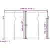 Retractable Side Awning Black 200 x 1200 cm