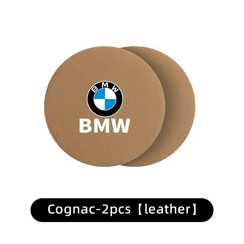 Car Sticker 2025 Hot 2pcs Car Water Coaster Leather Anti-slip Mats Shock Cup Holder Pads For BMW E46 E90 E60 F10 E39 F30 E36 F20